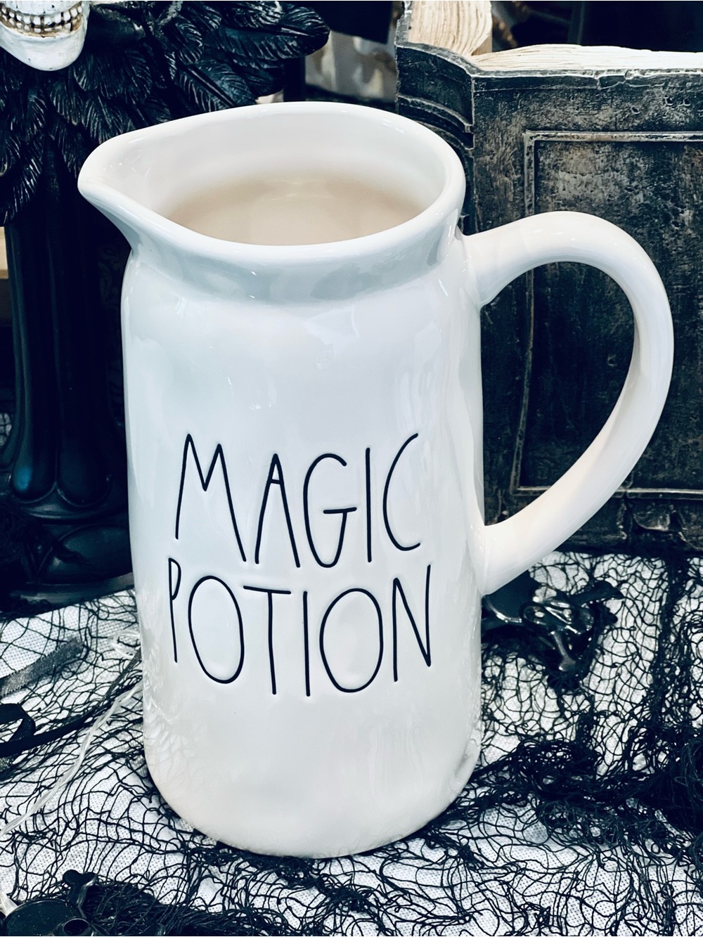 Rae Dunn Magic Potion Jug White Ceramic Water Pitcher Halloween 👻